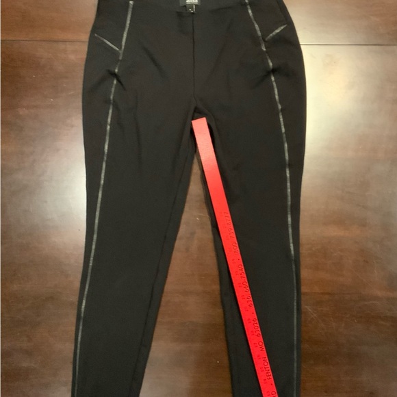 A.N.A. A New Approach Womens Black Faux Leather Trim Leggings Size Large - Picture 2 of 5